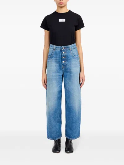 Mm6 Maison Margiela Sky Blue Straight-fit Denim Cotton Jeans