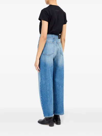 Mm6 Maison Margiela Sky Blue Straight-fit Denim Cotton Jeans