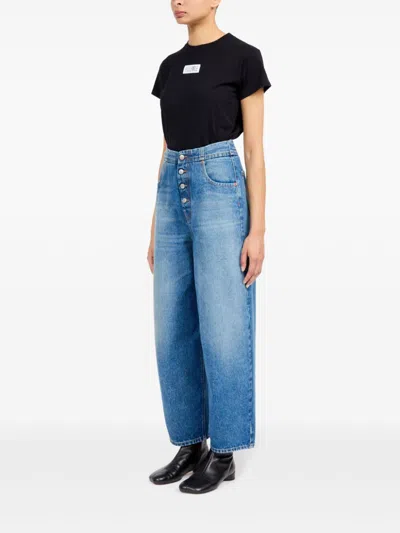 Mm6 Maison Margiela Sky Blue Straight-fit Denim Cotton Jeans