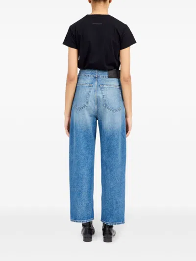 Mm6 Maison Margiela Sky Blue Straight-fit Denim Cotton Jeans