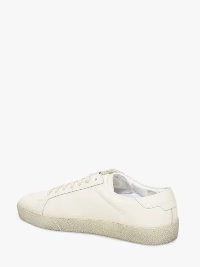 Saint Laurent Logo Print Low Top Sneakers In White