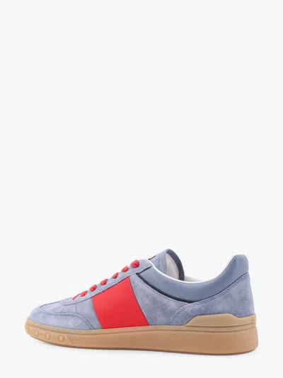 Valentino Garavani Men Upvillage Low Top Sneaker In Split Leather And Calfskin Nappa Leather In Blue