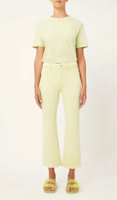 Dl1961 - Women's Bridget Boot High Rise Instasculpt Crop In Light Limeaid In Multi