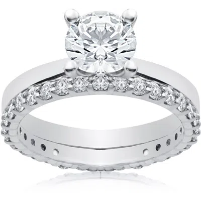 Pompeii3 1 3/4 Ct Lab Created Eco Freindly Diamond Engagement Ring & Matching Eternity In Multi