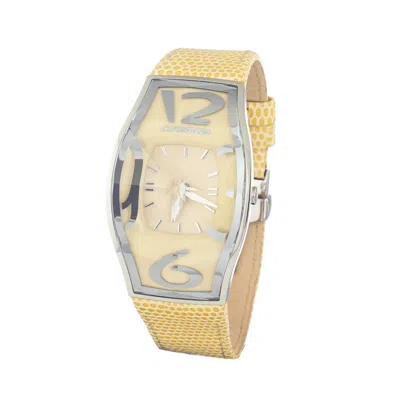 Chronotech Yellow Leather Watch In Yellow