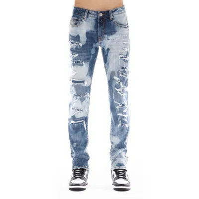 Cult Of Individuality Rocker Ripped Bleached Slim Fit Jeans In Blue