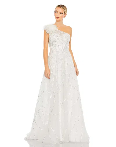 Mac Duggal Embellished One Shoulder A Line Gown In Multi