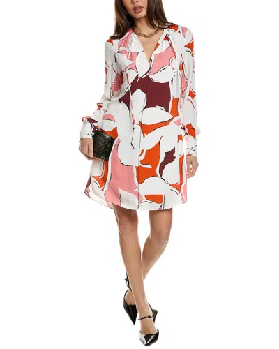 Reiss Tanya Abstract-print Woven Mini Dress In White