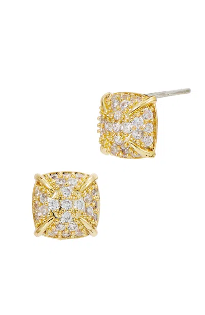 Savvy Cie Jewels Sterling Deco Studs In Yellow