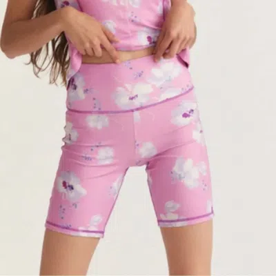 Loveshackfancy Giada Biker Short In Baby Pink Clouds In Multi