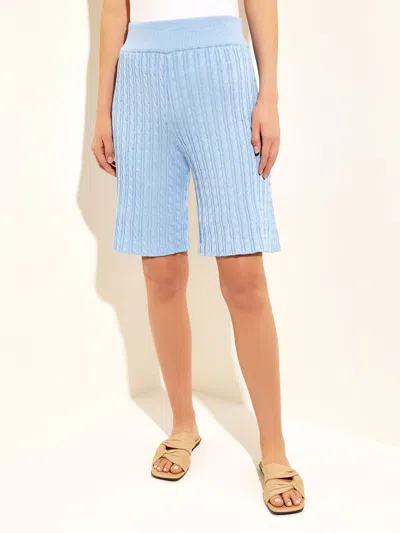 Misook Soft Cable Knit Bermuda Shorts In Multi