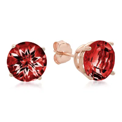 Maxcolor 10k Rose Gold 8mm Round Checkerboard Cut Stud Earrings In Multi
