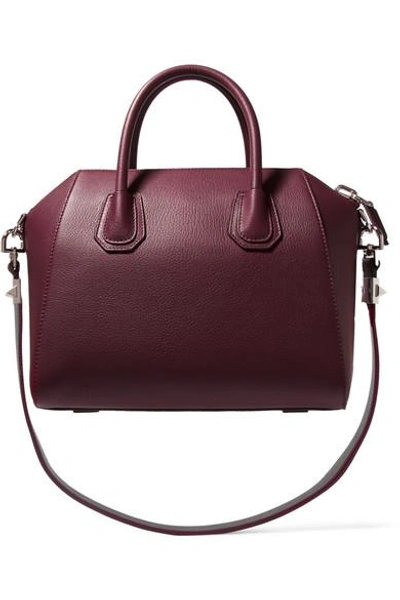 Shop Givenchy Small Antigona Bag In Merlot Textured-leather