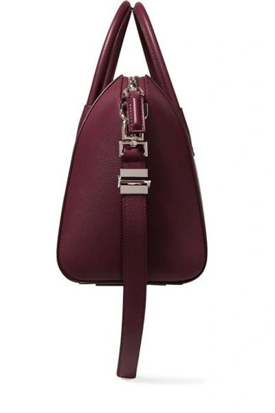 Shop Givenchy Small Antigona Bag In Merlot Textured-leather