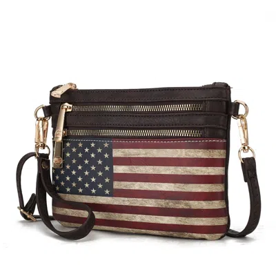 Mkf Collection By Mia K Alisson Vegan Leather Women's Flag Crossbody/wristlet Bag In Gold