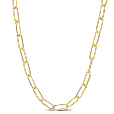 Mimi & Max 5mm Diamond Cut Paperclip Chain Necklace In Yellow Plated Sterling Silver - 16 In In Yellow