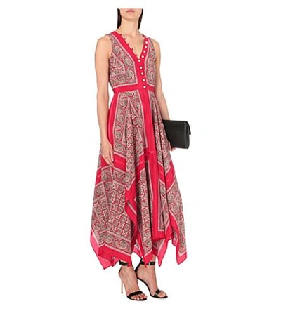 Shop Altuzarra Clemmie Paisley-print Silk Maxi Dress In Red Paisley
