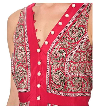 Shop Altuzarra Clemmie Paisley-print Silk Maxi Dress In Red Paisley