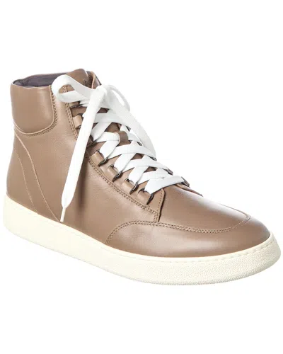 Aquatalia Pete Weatherproof Leather High-top Sneaker In Green