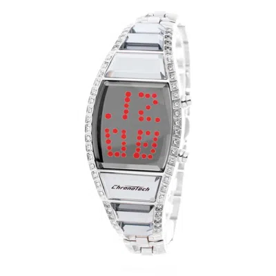 Chronotech Silver Steel Watch In Silver