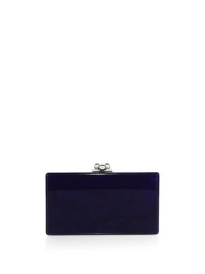 Shop Edie Parker Jean Acrylic Confetti Box Clutch In Sapphire