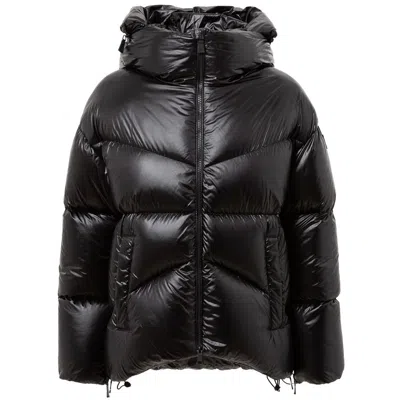 ADD ADD BLACK POLYAMIDE JACKETS & WOMEN'S COAT 