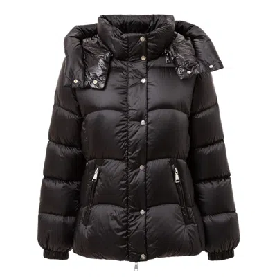 Add Down Jacket With Removable Hood  In Black