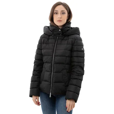 Add Down Jacket With Removable Hood  In Black