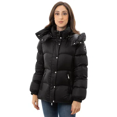 Add Down Jacket With Removable Hood  In Black