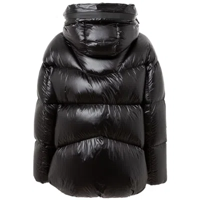 Add Down Jacket With Hood And Logo  In Black