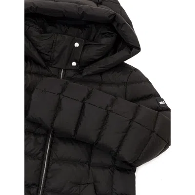 Add Down Jacket With Removable Hood  In Black