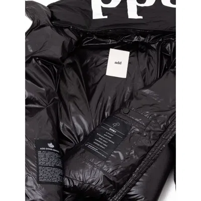 Add Down Jacket With Hood And Logo  In Black