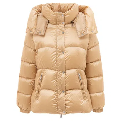 Add Down Jacket With Removable Hood  In Yellow