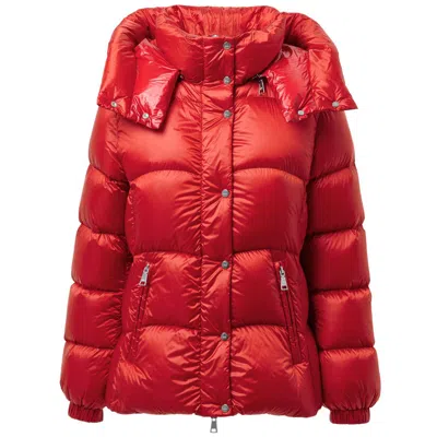 Add Down Jacket With Removable Hood  In Red