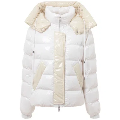 Add Down Jacket With Removable Hood  In White
