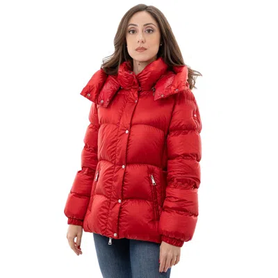 Add Down Jacket With Removable Hood  In Red
