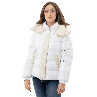 Add Down Jacket With Removable Hood  In White