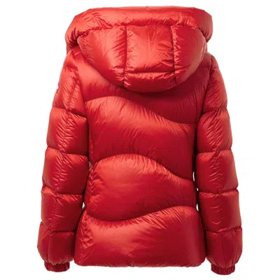 Add Down Jacket With Removable Hood  In Red