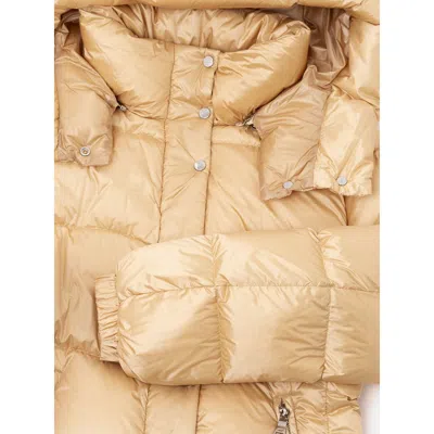 Add Down Jacket With Removable Hood  In Yellow