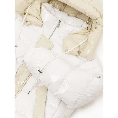 Add Down Jacket With Removable Hood  In White