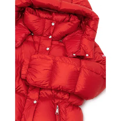 Add Down Jacket With Removable Hood  In Red