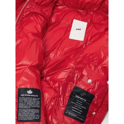 Add Down Jacket With Removable Hood  In Red
