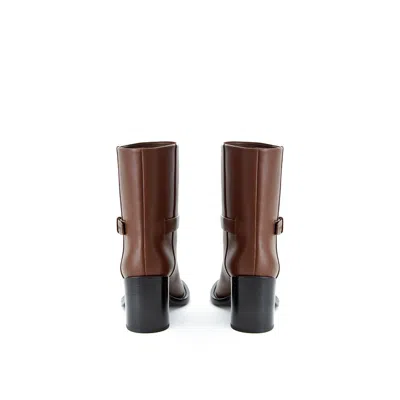 Burberry Elegant Leather Brown Boots In Brown