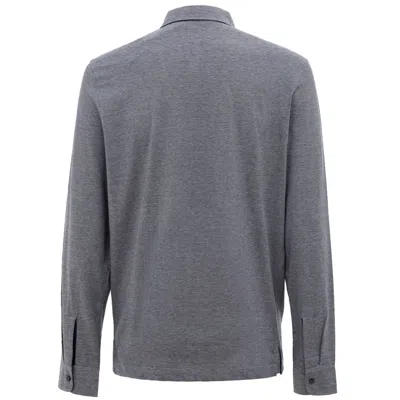 Corneliani Cotton Polo Men's Shirt In Gray