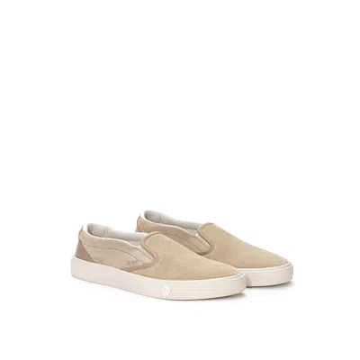 Dior Leather Slip-on Sneakers Men In Beige