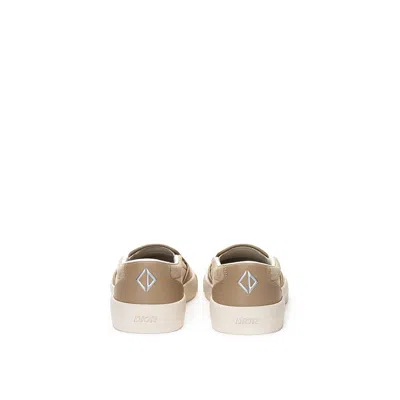 Dior Leather Slip-on Sneakers Men In Beige