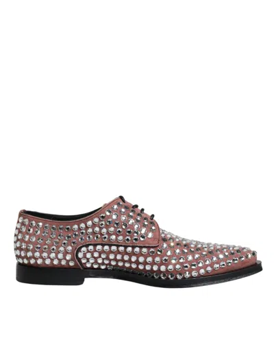 Pre-owned Dolce & Gabbana Brown Strass Embellished Derby Dress Women's Shoes ()
