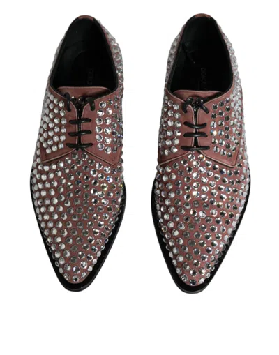 Pre-owned Dolce & Gabbana Brown Strass Embellished Derby Dress Women's Shoes ()