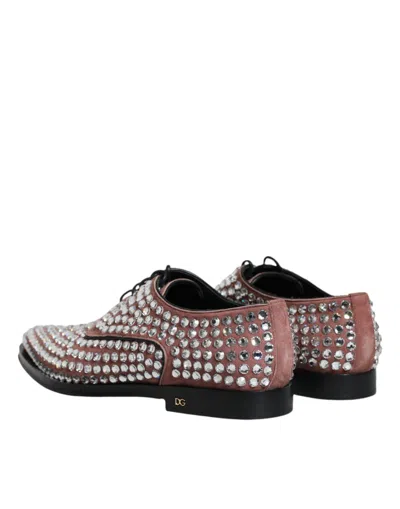 Pre-owned Dolce & Gabbana Brown Strass Embellished Derby Dress Women's Shoes ()