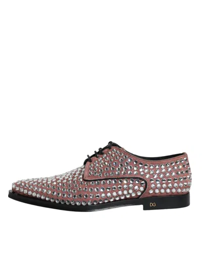 Pre-owned Dolce & Gabbana Brown Strass Embellished Derby Dress Women's Shoes ()